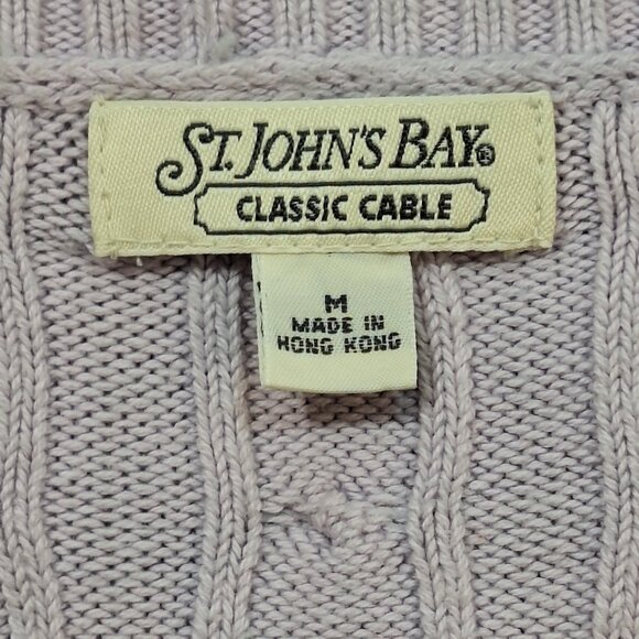 St. John’s Bay Classic Cable Knit Sweater Women’s Medium Lavender Light Purple - Picture 6 of 15